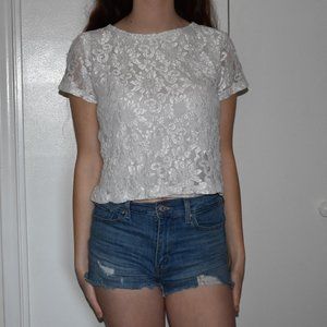 White Lacy Top